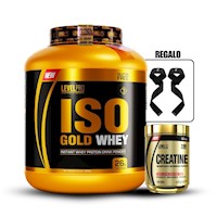 Iso Gold Whey 6.6Lb VainillaCreatina Level Pro 250GrStraps