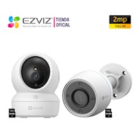 Ezviz Kit Cámaras H6C + H3C 2MP Sonido Doble vía Detección Ruido 64GB