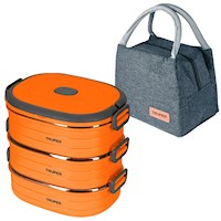 Lonchera 3 piezas 20x18cm naranja 2.25L LUNCH-3 Truper