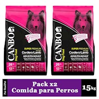 Pack x2 Comida para Perro Mediano Grande Canbo Cordero 15 kg