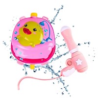 Chisguete Con Mochila Rosa Water Gun Patito Para Niñas