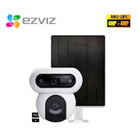 Ezviz Cámara HB90 Dual Kit 4MP + 4MP Audio 2 vías Batería Panel 128GB