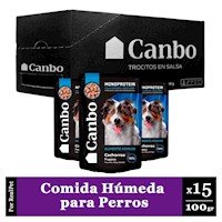 Pack Caja x15 Comida Húmeda Cachorro Canbo Cordero 100gr
