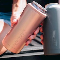 Enfriador de latas Brumate Hopsulator Slim Glitter Rose Gold 12oz - HS12GRG
