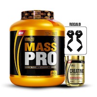 Mass Pro 6.6Lbs Vanilla Creme+Creatina Level Pro 250Gr+Straps