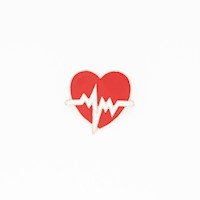 Pin Médico de Metal KAMED Diseño Corazón Signo Vital con Relieve