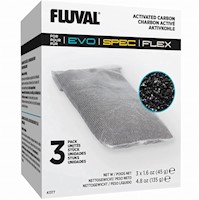 Carbón activado para filtros de acuario Fluval Flex - 3 x 45 gr