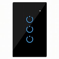 INTERRUPTOR INTELIGENTE UNIVERSAL WIFI LUZ SMART NEGRO ALEXA 3 BANDAS