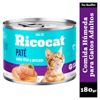 Paté para Gato Adulto Ricocat Atún y Pescado 180gr