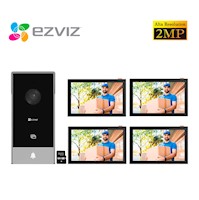 Ezviz Videoportero Inteligente HP5 2MP 3 Métodos Apertura + 3 Monitores 64GB