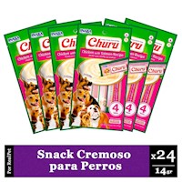 Snack Cremoso Perro Churu Pollo y Salmón 6 sobres x 4 tubos