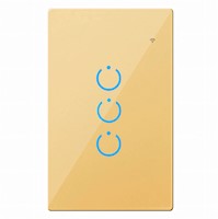 INTERRUPTOR INTELIGENTE UNIVERSAL WIFI LUZ SMART DORADO ALEXA 3 BANDAS