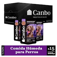 Pack Caja x15 Comida Húmeda Perro Adulto Canbo Pavo 100gr