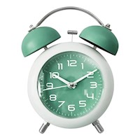 Reloj Despertador F18 Modelo Campana Silencioso Verde