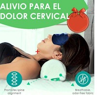 Almohada cervical + Antifaz con gel para relajarse y dormir