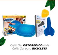 Pack 1 cojin gel ortopedico mas 1 cojin gel para bicicleta