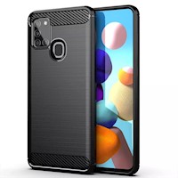 Funda, case de fibra de carbono para Samsung Galaxy A21s - Negro