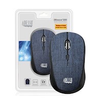 MOUSE MINI ADESSO S80 INALAMBRICO 2.4GHZ USB 6 BOTONES 1600 DPI TELA AZUL