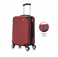 Dukap Maletas de viaje 51 cm 10 kg Puerto USB Vino