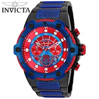 Reloj Invicta Marvel Spiderman 25782 Edición Limitada Cronómetro Negro Azul Rojo