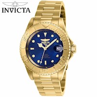 Reloj Invicta Pro Diver 26997 Automático Para Hombre Fecha Acero Inoxidable Dorado Dial Azul