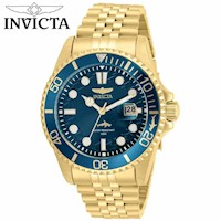 Reloj Invicta Pro Diver 30612 Para Hombre Fecha Acero Inoxidable Dorado Dial Azul