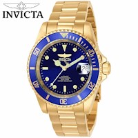 Reloj Invicta Pro Diver 8930OB Automático Fecha Para Hombre Acero Inoxidable Dorado Dial Azul