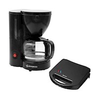 Combo Cafetera elect 6 tazas cm608n+Sandwich maker 2 panes ist101n