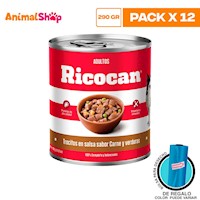 Ricocan Adulto Trocitos Carne Verduras Lta 290Gr X12 Un