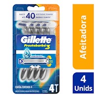Gillette Prestobarba3 Máquinas Desechables Gel 4 unidades