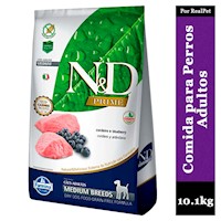 Comida para Perro Adulto Mediano N&D Cordero Arándano 10.1KG