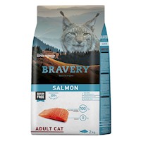 Comida para Gato Bravery Libre de Granos Adulto Salmón 2 Kg