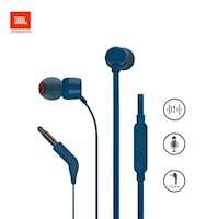 Audífonos Pure Bass Sound 3.5mm JBL T110 C/Micro Azul