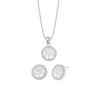 Set Collar y Aretes Dulce Luz Plata 925
