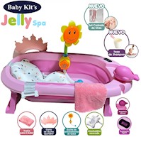 NUEVO Tina Bañera Plegable Baby Kits JELLY Con Termómetro Rosado