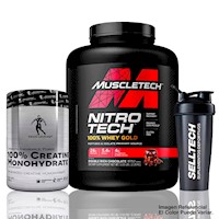 Nitrotech 100% Whey Gold 5lb Chocolate+Creatina Levrone 500g