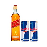 WHISKY J. WALKER Etiqueta Red 750 ML + 2 Red Bull 250 ML