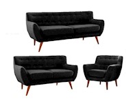 RABHE JUEGO DE SALA VINTAGE 321 COLONIA - NEGRO