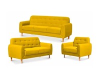 RABHÉ JUEGO DE SALA JENA 321  - AMARILLO