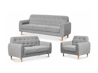 RABHÉ JUEGO DE SALA JENA 321  - GRIS PLATA