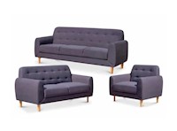 RABHÉ JUEGO DE SALA JENA 321  - PLOMO