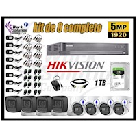 Kit 8 Cámaras de Seguridad Hikvision 5Mp 4 Cámaras Audio Incorporado