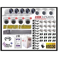 Kit 12 Cámaras Seguridad Full Hd Hikvision 04 Cámaras Con Audio Incorporado