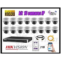 Kit 16 Cámaras de Seguridad Ip Poe Interior Hikvision mas Disco 2Tb Wd Púrpura