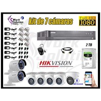 Cámaras de Seguridad Kit 7 Hikvision Full Hd 1080P 01 Cámara Audio Incorporado