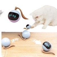 Juguete para Gatos Bola Giratoria Automática + Luces USB Fofos