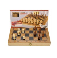 Juego de Ajedrez Grande Tablero y Piezas de Madera