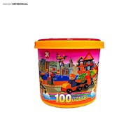 Juego de Bloques Didácticos Balde de 100 Piezas
