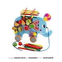 Juego Montessori Elefante De Madera 3 En 1