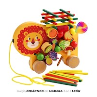 Juego Montessori León De Madera 3 En 1